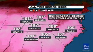East Coast June 29th 2012 heat wave toward July 4th week record heat of up to 110 degree plus humidity