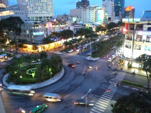 Travel to Vietnam July 2012 tourism area city night in Saigon Ho Chi Minh City