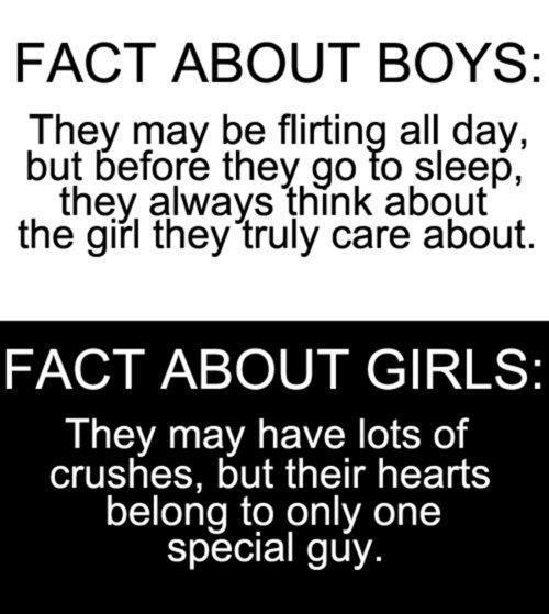 Facts about boys they may be flirting all day but before they go to sleep