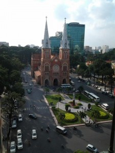 Nice snap shot of Nha Tho Duc Ba Vietnam Saigon Ho Chi Minh city famous catholic church a monument in Vietnam also consider the oldest still standing