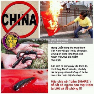 china buy Vietnamese leeches with high price so they can harm the world by implant the leeches eggs into fruits we eat and make all of us sick and died is this true or just someone real jealous or upset with china making up story?