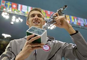 michael phelps saids hard work & relentless dedication earned him 22 gold metals which ends his career with special trophy london olympics 2012