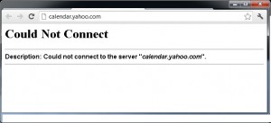 yahoo! calendar calendar.yahoo.com dead died hacked down ddos attacked error could not connect via http browser