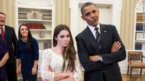 I am not impressed look on the face president Obama and McKayla Maroney