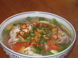 Canh Chua Ca - Ca Loc - Ca Bong Lau - Ca Tre - all kind of fish can be - add spice or pineapple to netralize stinky fish