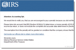 irs hoax fake email from scammer scam your life away hacking your computer and identity