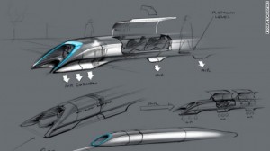 high speed travel through tube from San Francisco to Los Angeles in 30 minutes