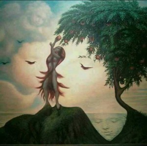 how many faces do you see in this picture painting this is very creative whoever behind this picture must have work very hard