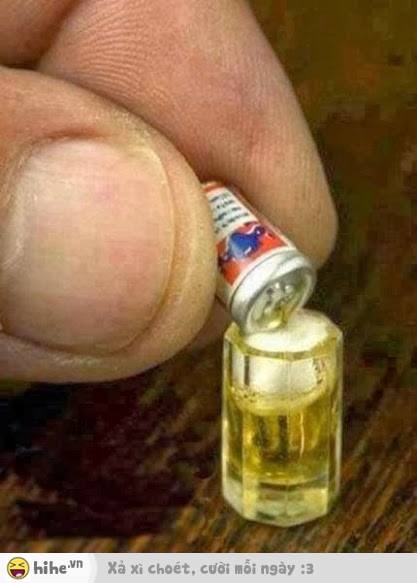 The smallest beer can and glass yes it's real Friday beer time!