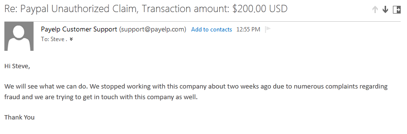 paypal payelp stopped doing business with coingeneration.com confirmed as of November 2013