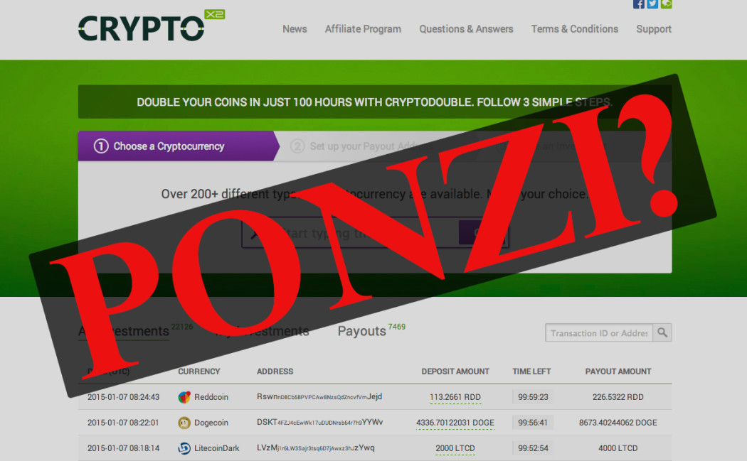cryptodouble.com hoax fake ponzi scheme scam stealing your cryptocoins