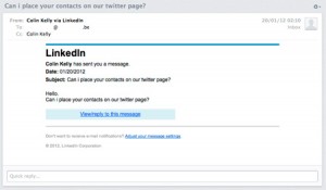 fraud linkedin email trying to hack your account scam do not click or open email just delete it July 2012