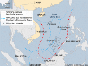 China claim the whole South China Sea belong to them and everything in it like it or not including Paracel and Spratly islands Vietnam claim