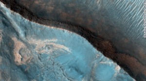 The Nili Fossae region of Mars is one of the largest exposures of clay minerals discovered by the OMEGA spectrometer on Mars Express Orbiter. This image was taken in 2007 as part of a campaign to examine more than two dozen potential landing sites for NASA's new Mars rover, Curiosity, also known as the NASA Mars Science Laboratory.