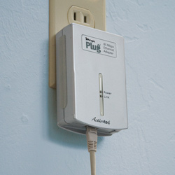 get free internet by plugging into your home AC power socket with ethernet power-line potentially you can steal internet from your neighbor or whoever didn't protect their network using powerline ethernet device