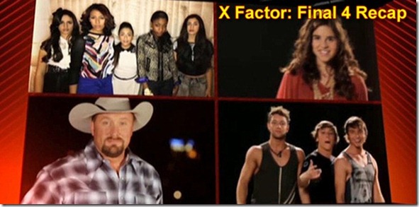 X-Factor winner top 3 for December 13th 2012 Thursday are Tate, Fift Harmony and